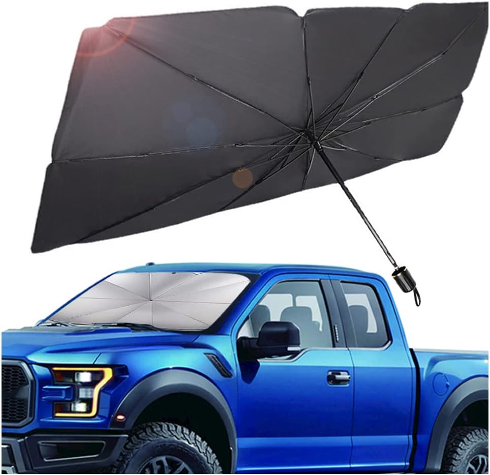 Car Sunshade Umbrella,Upgraded Windshield Cover Sun Shade,UV Reflecting Portable Front Window Cover,Universal Car Windshield Sunshades,UV Block for Front Windows,Fits Most Vehicles (55"x 31")