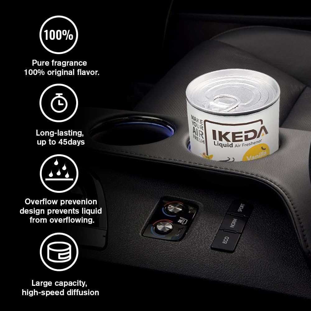 Car Air Freshener: Vanilla Scents | Car Fresheners | Strong Fragrance | Smoke Smell Remover | Liquid Cans Freshener | For Auto Home | 120g | 1 pack
