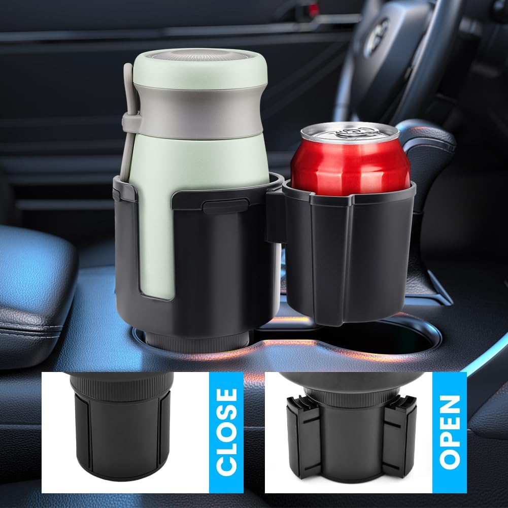 Car Cup Holder Expander, 2-in-1 Adjustable Adapter for 10-48oz Mugs