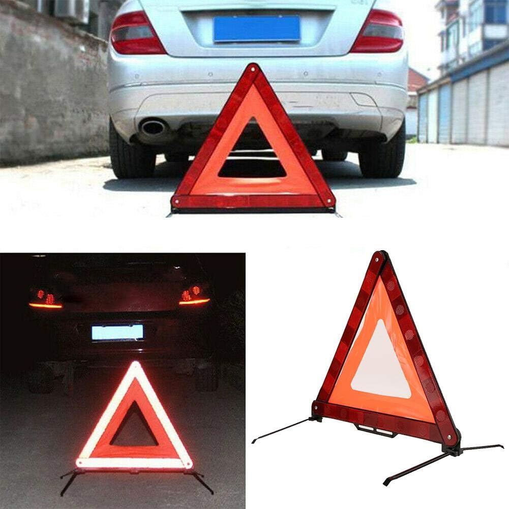 Triangular Road Safety Reflectors, Foldable Triple Warning Triangle Emergency Warning Triangle Reflector Safety Triangle Sign Vehicle Safety Parking Sign