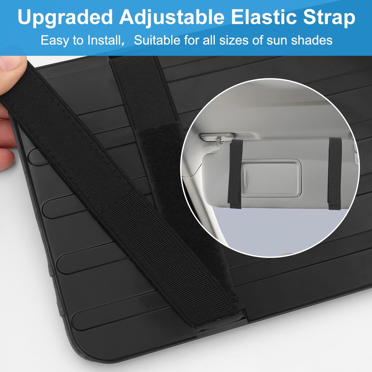 Sun Visor Organizer, Multi-Pocket Auto Visor Organizer for Car, SUV and Truck, Card Holder Glasses Holder for Car Interior Accessories Car Organizers And Storage, Gray