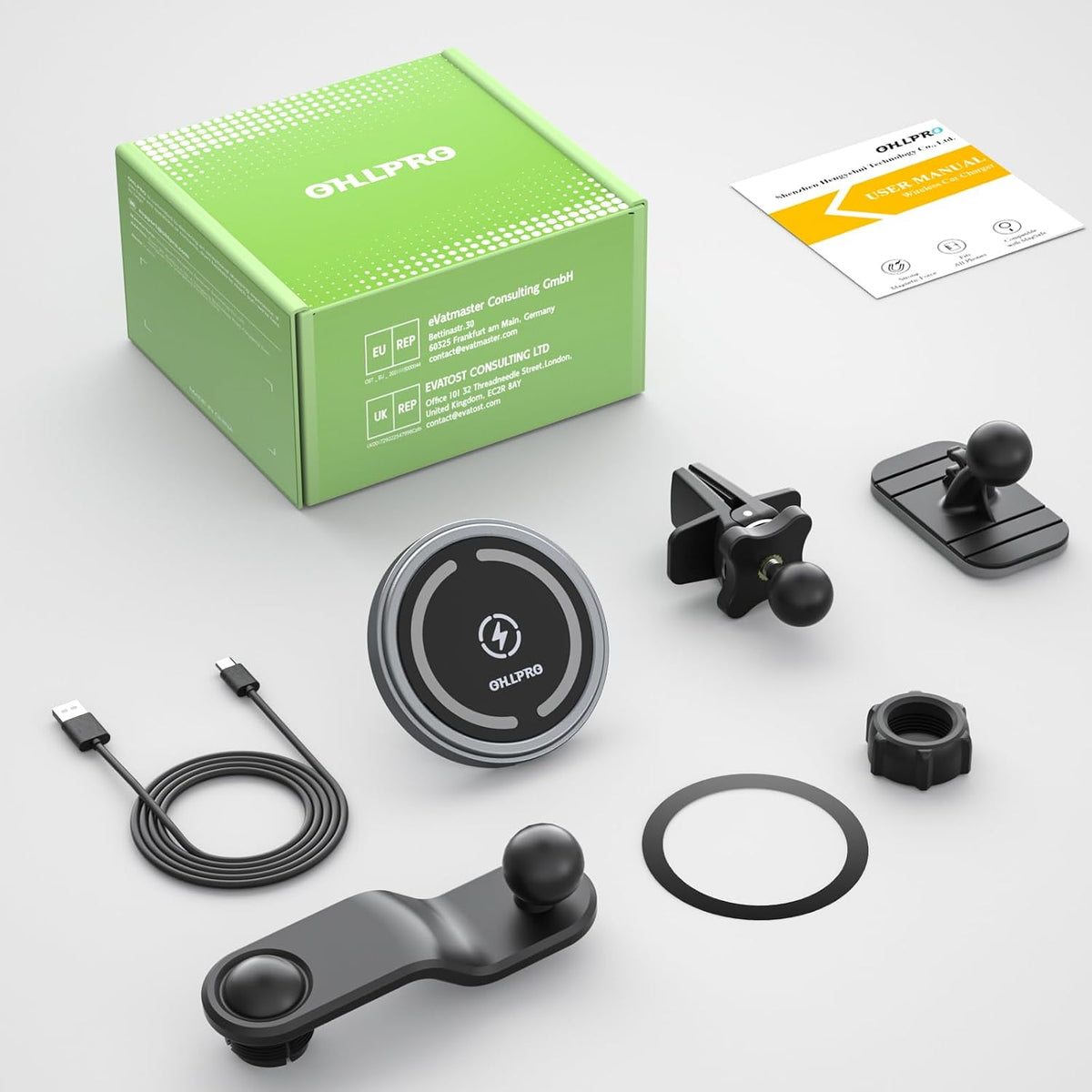 OHLPRO for MagSafe Car Mount Charger iPhone Wireless Car Charger