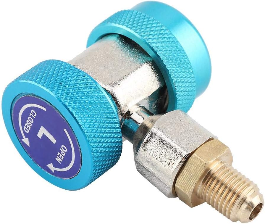 Quick Coupler,R134 A/C Low/High Quick Connector 1/4" Air Conditioning Coupler Adapter + Extractor Valve Core for Car Add Fluorine(Low Pressure)