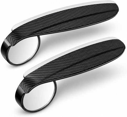 Blind Spot Mirrors for Car, 2 Pack 360° Adjustable Convex Side Mirror with Rain Guard Visor, Stick on Rear View Mirror Auxiliary Mirror for Cars, SUVs, Trucks, Parking and Lane Changing Assist