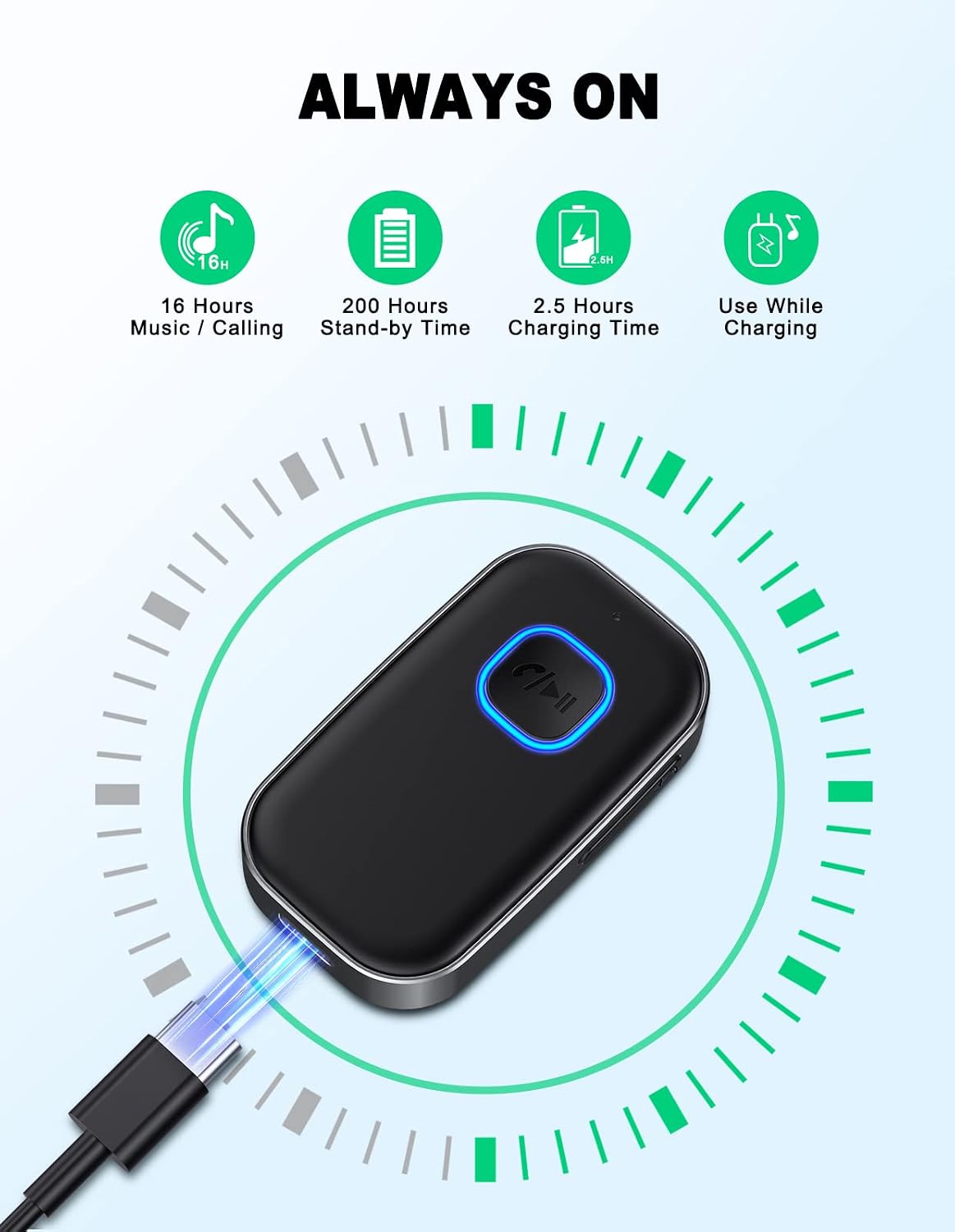 COMSOON Bluetooth Receiver for Car, 3.5mm AUX Bluetooth Car Adapter