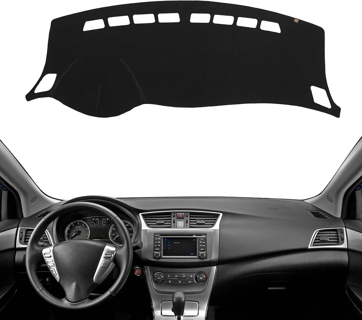 Dashboard Cover Dash Mat Fit for Ni-ssan Sentra 2019-2013 (Without HUD Models),Car Dash Board Mat Anti-Glare Carpet,Non-Slip Pad Sunshield Protector (Black)