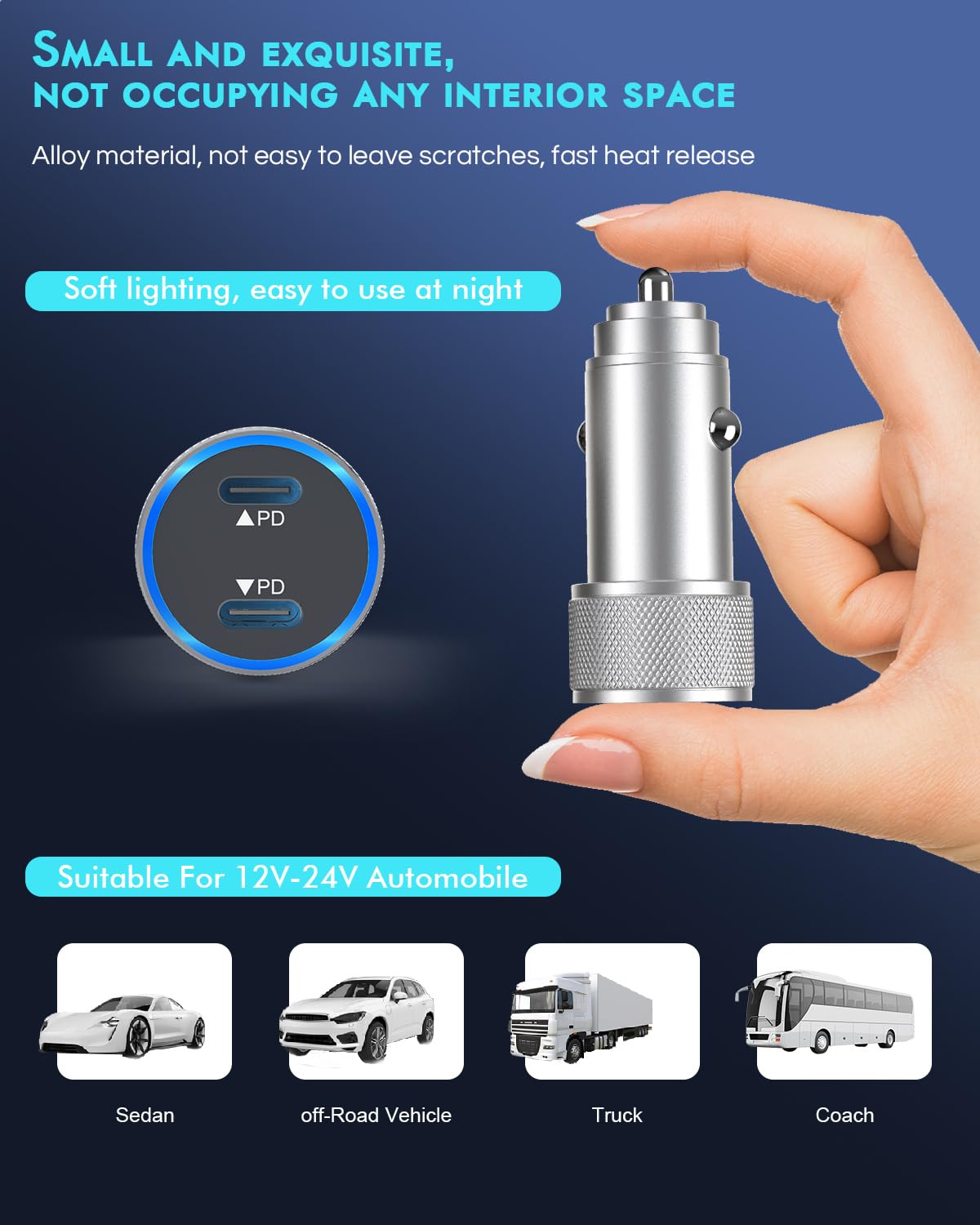 iPhone 17 Car Charger,2Pack Dual Port USB C Fast Car Charger Type C Rapid Charging Adapter with 2Pack USB C to C Nylon Braid Cable Woven Cord Fast Charging for iPhone 17/17 Pro/16/16 Pro Max/iPad