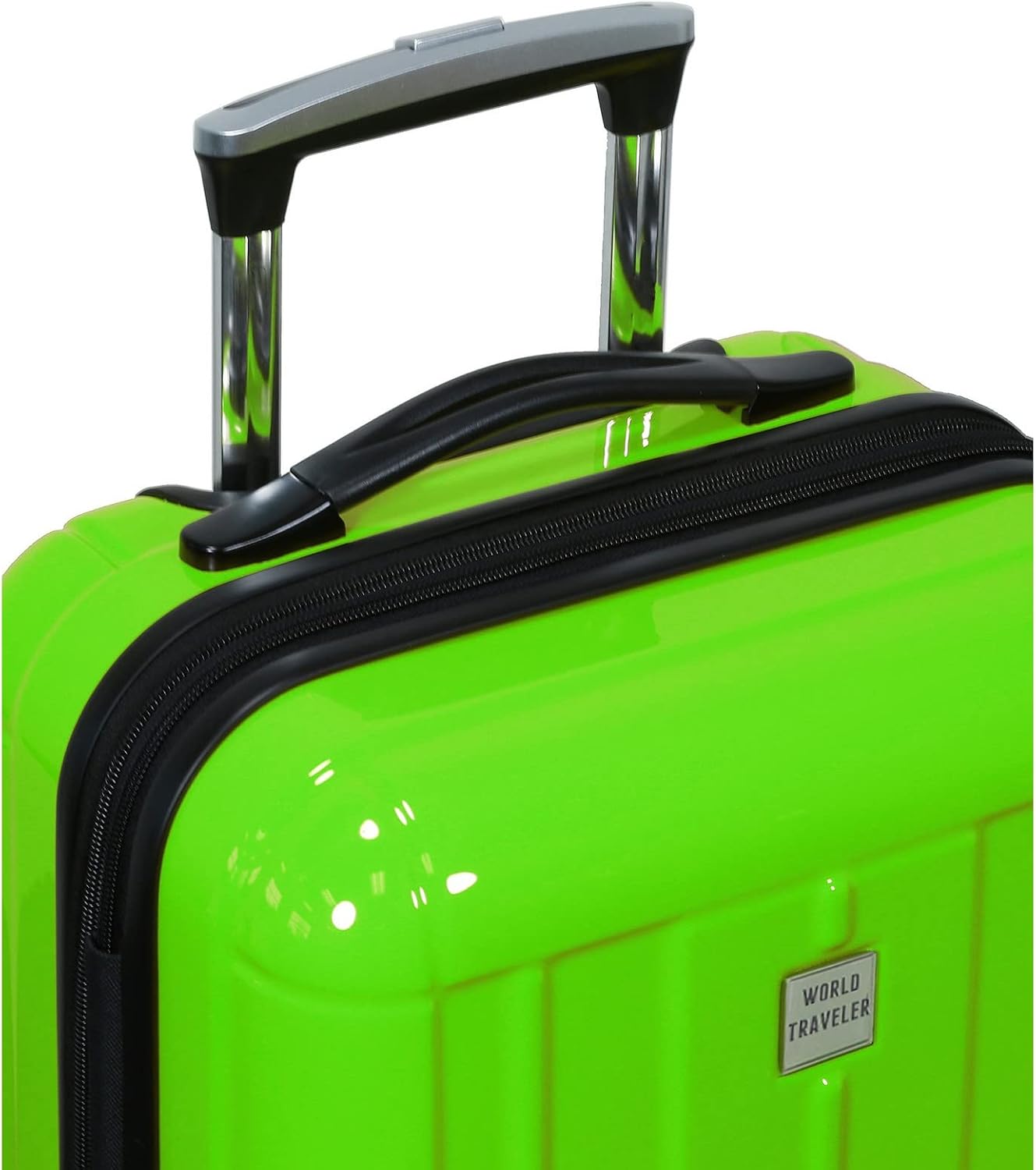 World Traveler Contour 2-Piece Polycarbonate Hardside Expandable Spinner Luggage Set with TSA Lock - Apple Green (20 &amp; 28)