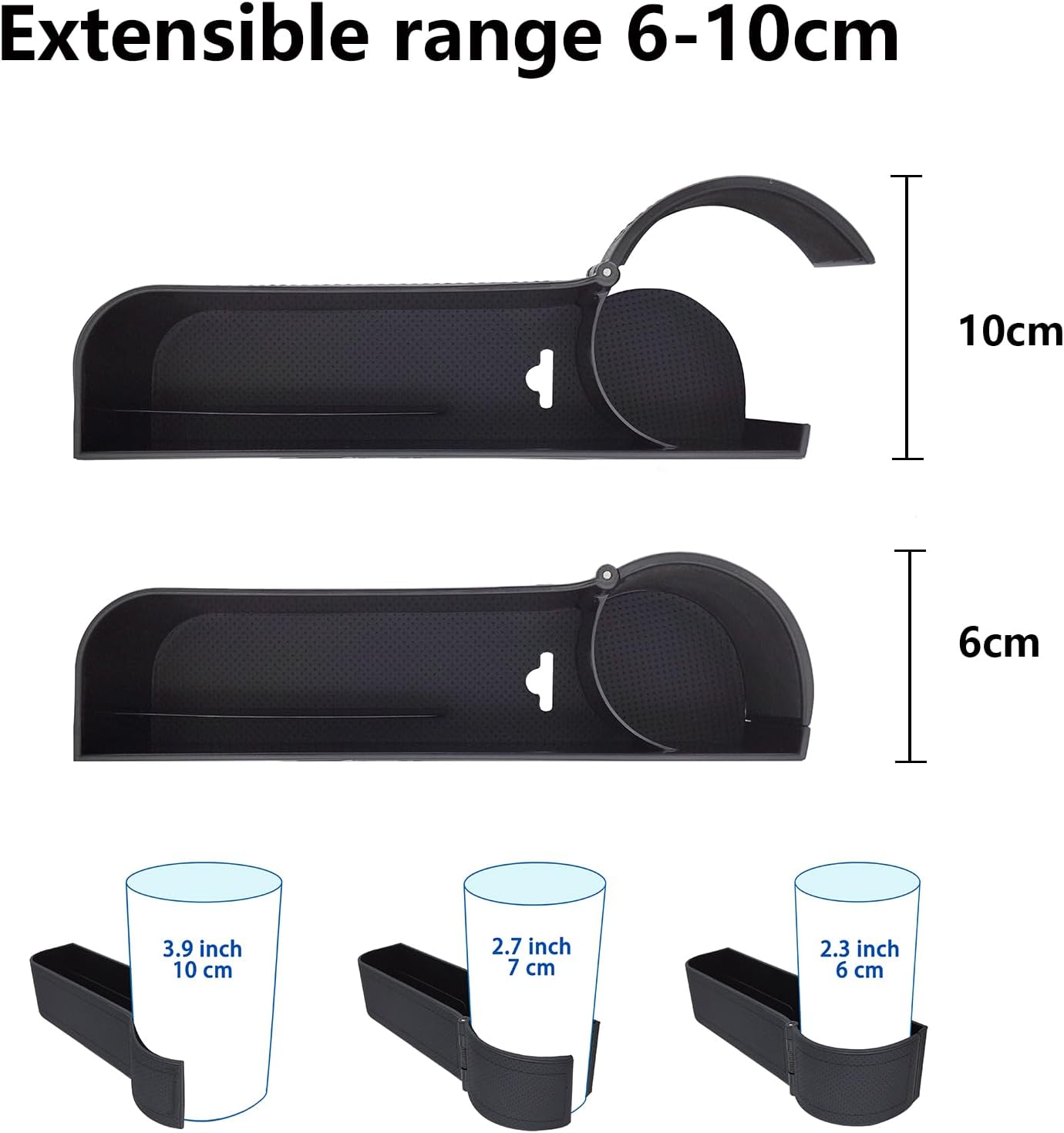 BAILISI Car seat gap filler organizer,multifunctional car seat organizer,Adjustable Cup Holder car console side storage box Holders phone, sunglasses,car accessories(Black)