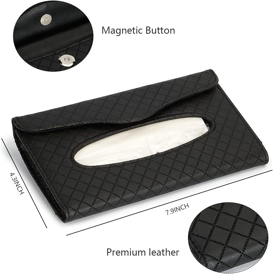 2 Pack Car Visor Tissue Holder Sun Visor Napkin Holder Backseat Tissue Case