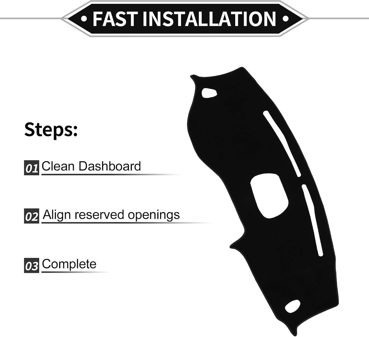 Dash Cover Compatible for Hyundai Tucson 2019-2021 with Head-Up Display, Non-Slip Dash Cover Mat Polyester Black Front Dash Cover Mat