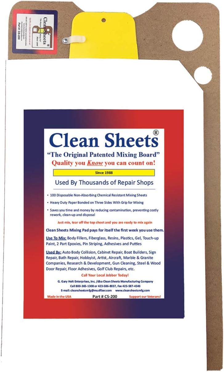 Clean Sheets, CS-200 Auto Body, Mixing Board Tear-Off Quick-Mixing Sheets