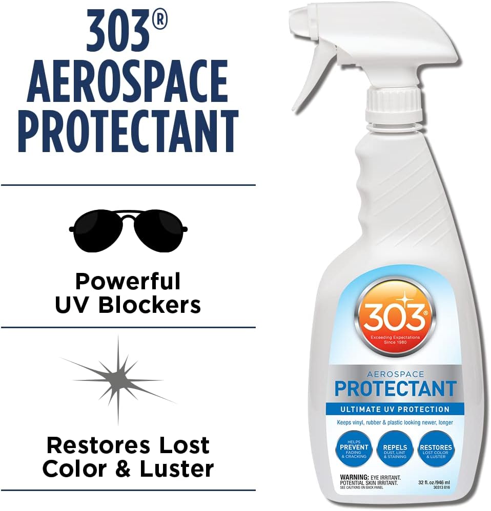 303 Aerospace Protectant for Vinyl, Plastic & Rubber, 32 oz | Provides UV protection while helping prevent fading, cracking, and discoloration.