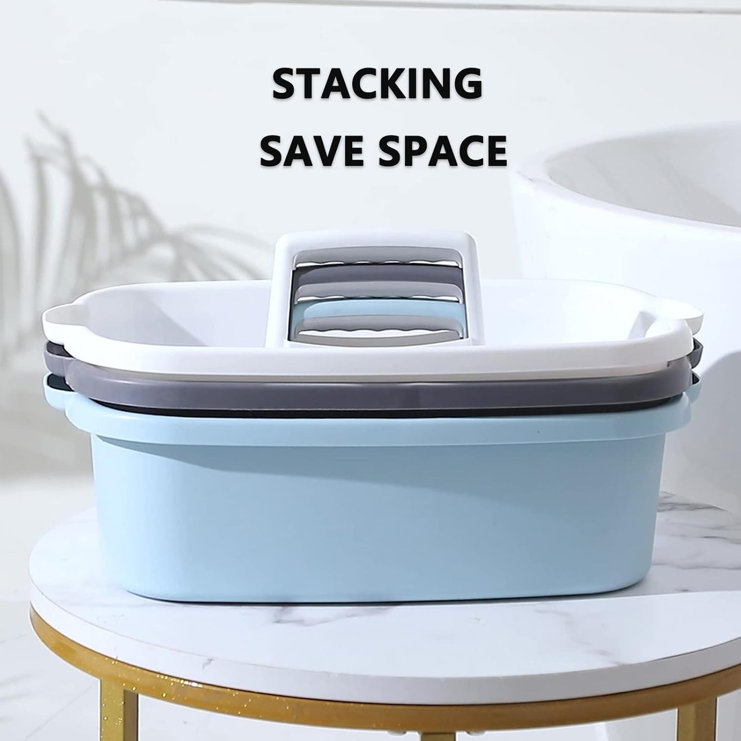 Large Cleaning Supplies Caddy Portable Shower Basket Supply Organizer with Handle Plastic Bucket Tool Storage for Bathroom, Bedroom, Kitchen, College Dorm, Garden, Dark Gray
