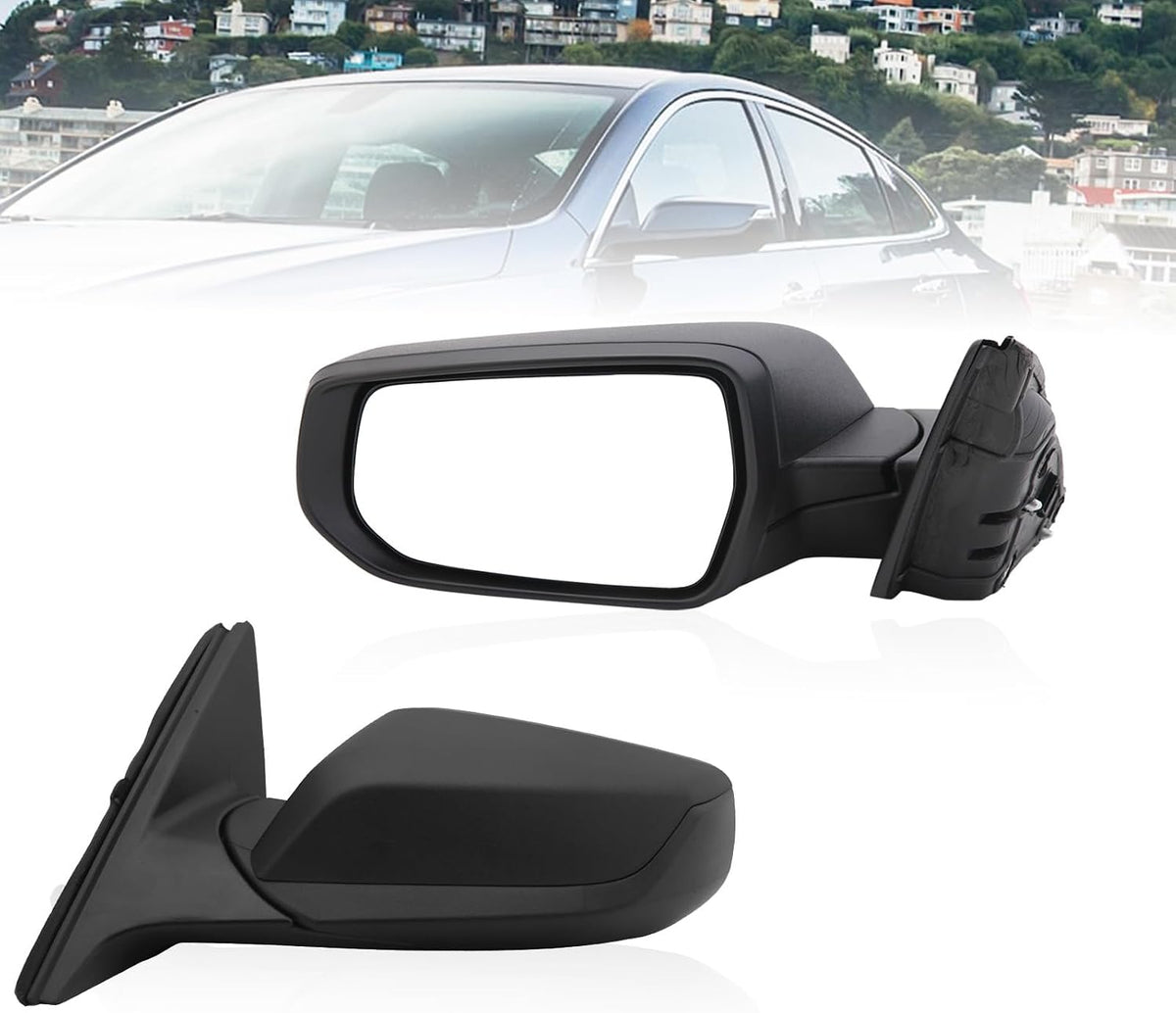 Passenger Side View Mirror Compatible With Chevy Malibu 2016-2021 3 Pins Manual Folding Non Heated Without Signal Light White