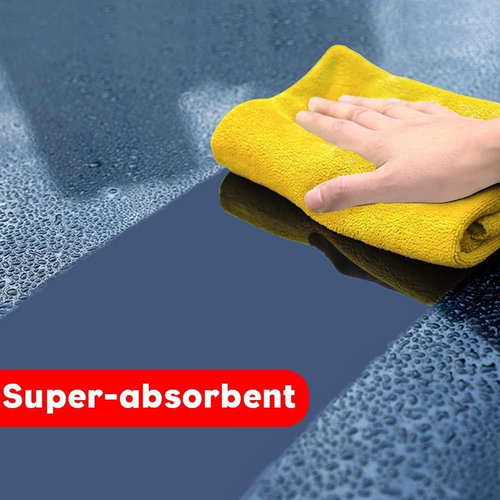Premium 400 GSM Microfiber Cleaning Cloths, 12 Pack Ultra Absorbent Lint-Free Cleaning Rags & Towels for Car Detailing, Kitchen, Glass & Household Cleaning, Reusable Washable 12" x 12"