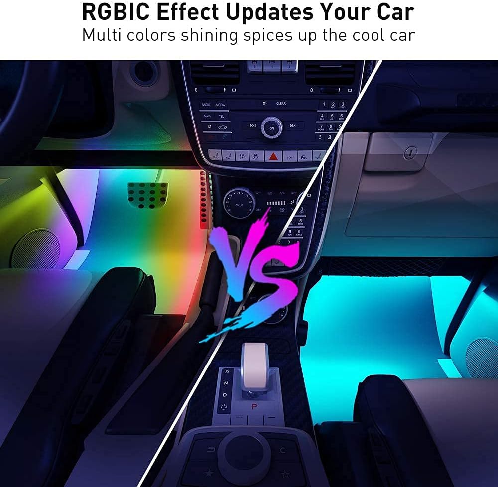 Govee Car Lights, RGBIC, Smart Interior Car Lights, APP&Remote Control | 72 LED Lights, for Decor, DIY Mode and Multiple Scene Options, 2 Lines Design