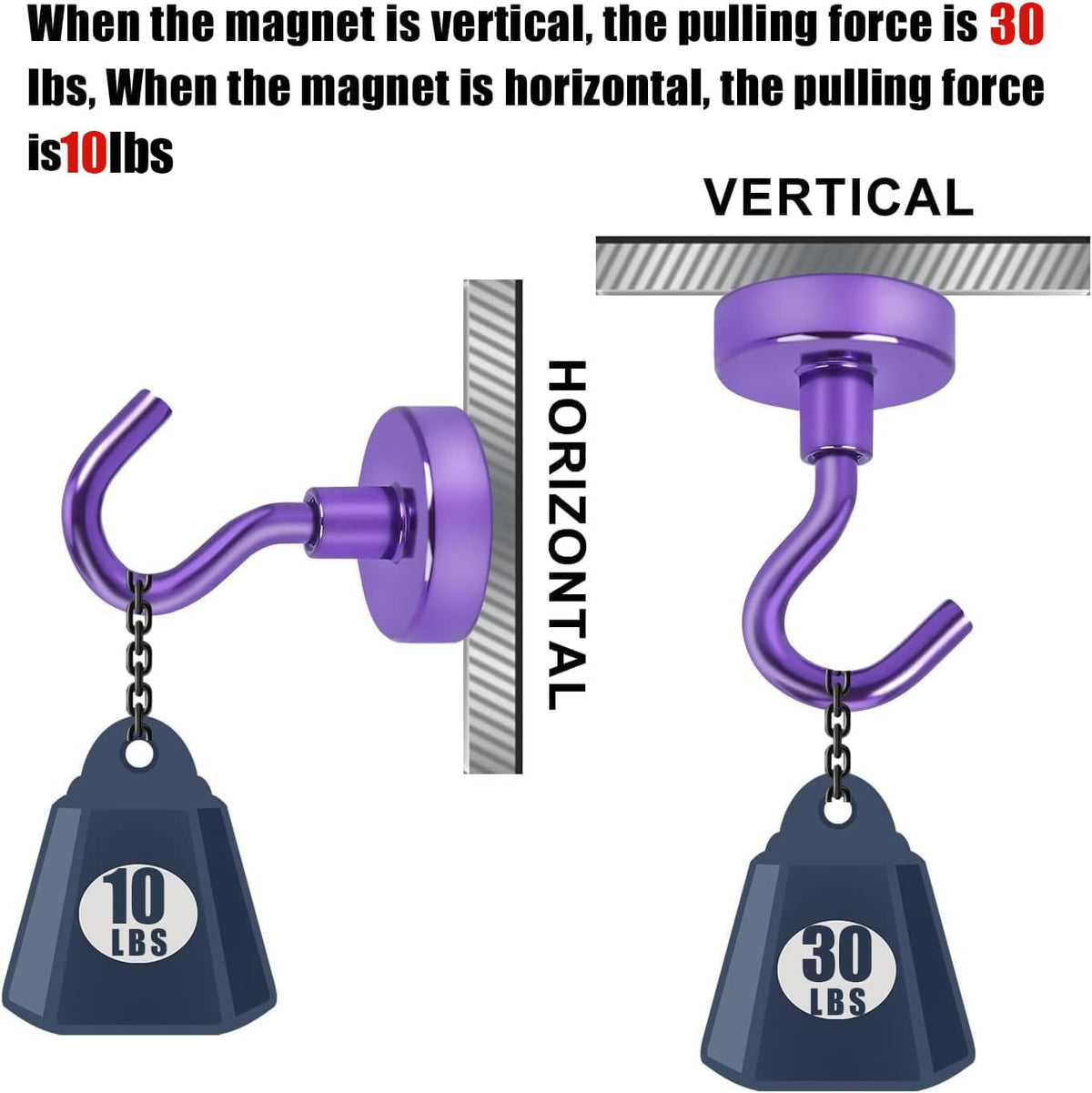 DIYMAG Magnetic Hooks 20pcs 30lbs Cruise Essentials 2026 Magnet Hook Purple