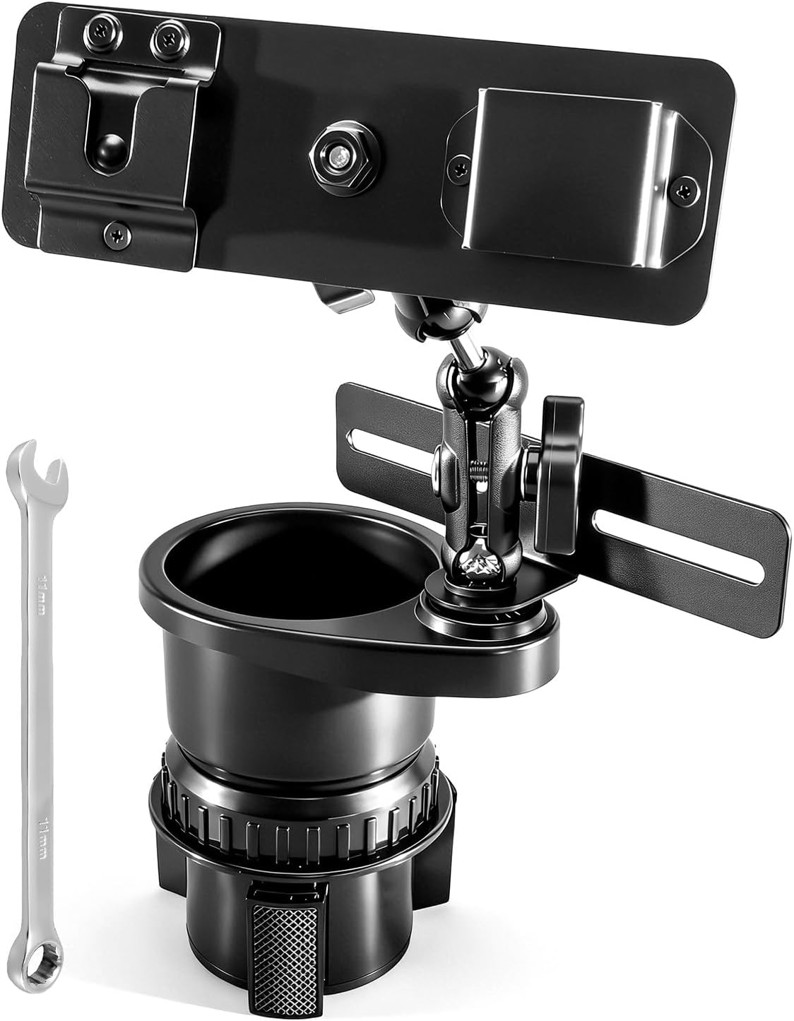 Cup Holder Expander Mount for Satellite Radio CB Mic and Walkie Talkie