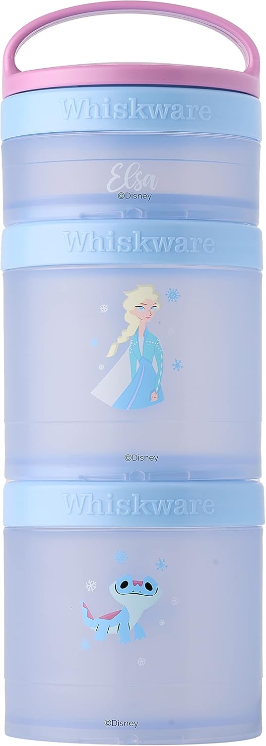 Whiskware Disney Stackable Snack Containers Bundle with 3 Pixar Cars Cups and 3 Frozen Princess Cups