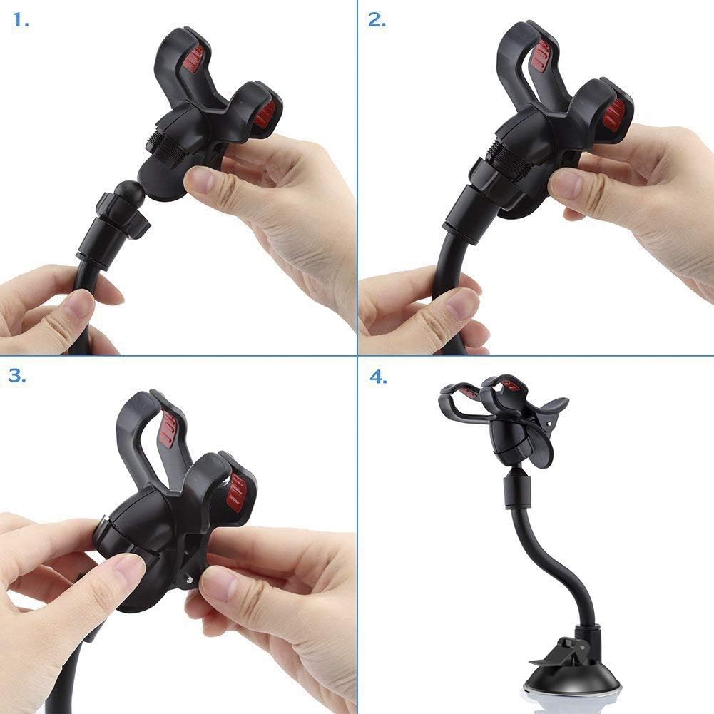 ivoler Car Phone Mount Windshield, Long Arm Clamp Universal Windshield