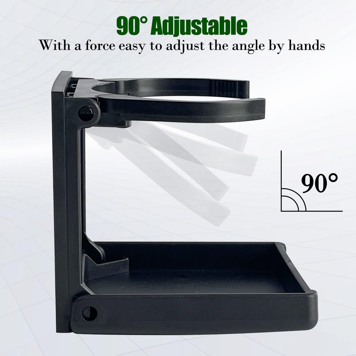 4 Pack Adjustable Arms Folding Drink Cup Holder Universal Wall Mounted Car Cup Bottle Holder with Screws & Tapes for Car Truck Boat Home Office, Black
