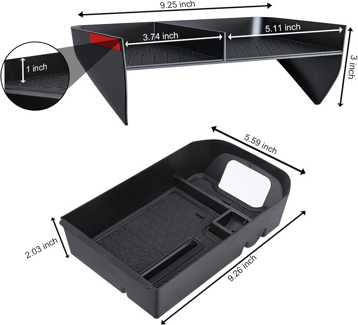DIAMOOKY Upgraded Center Console Organizer for Toyota RAV4 2019-2025, 2pcs