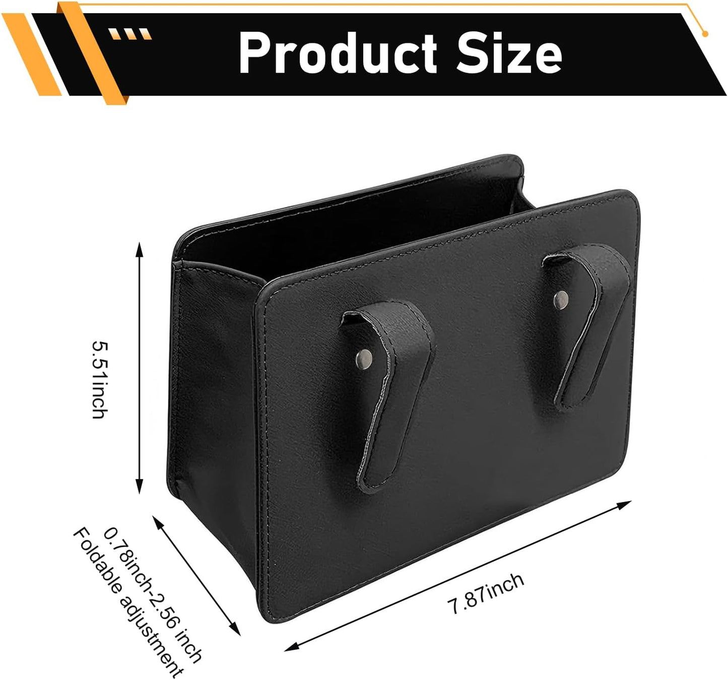 Car Trash Can, Foldable Multi-function Leather Mini Garbage Bin, Waterproof Scratch-resistant Hanging Storage Container, Universal Interior Organizer for Cars SUVs Trucks (Black)