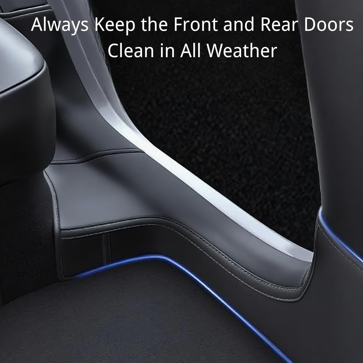 Door Entry Guard for Tesla Model Y Juniper 2026 2025 Front & Rear Door Sill Protector Door Sill Guards Threshold Strip Cover Anti-Kick Full Protect Model Y Interior Accessories (4PCS)