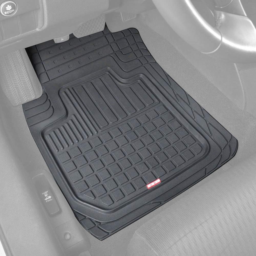 Motor Trend Flextough Semi-Custom Fit Car Floor Mats for Coupe Sedan Van SUV & Truck - Odorless Heavy Duty Rubber Floor Liners 4 Pieces Set - Trimmable (Black) (MT180)
