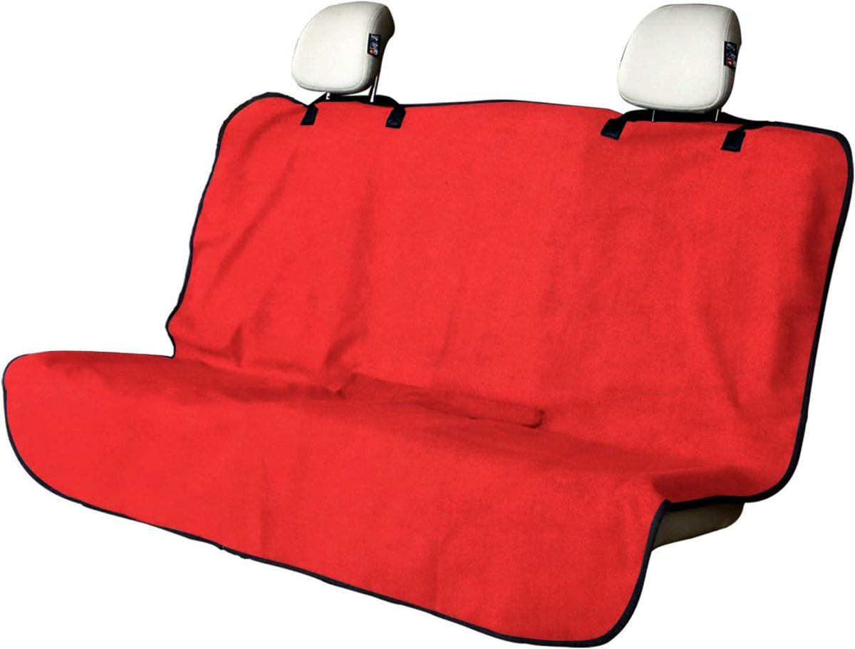 Sweat Towel Car Seat Cover Protector Front Seats for Gym Workout, Running, Swimming, Beach and Hiking, Waterproof Universal Seat Cover for Car, Trucks, Van & SUV (1, Pure Red, Rear Seat)