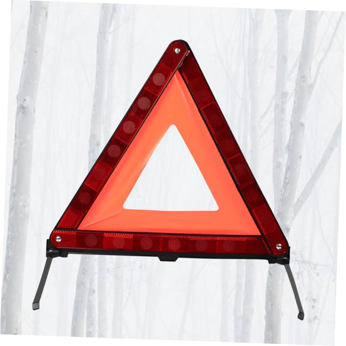Roadside Hazard Warning Sign Triangle with Weighted Base for Vehicle