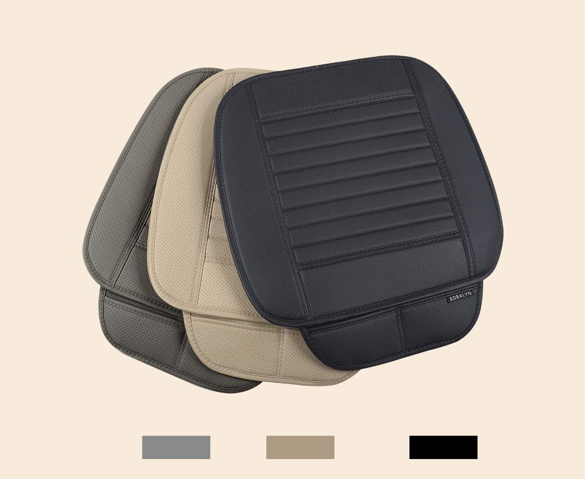 Car Seat Protector Single Seat Cover Without Backrest PU Leather Front Car Seat Cushion Cover Car Seat Cover,1pcs (Beige-B)