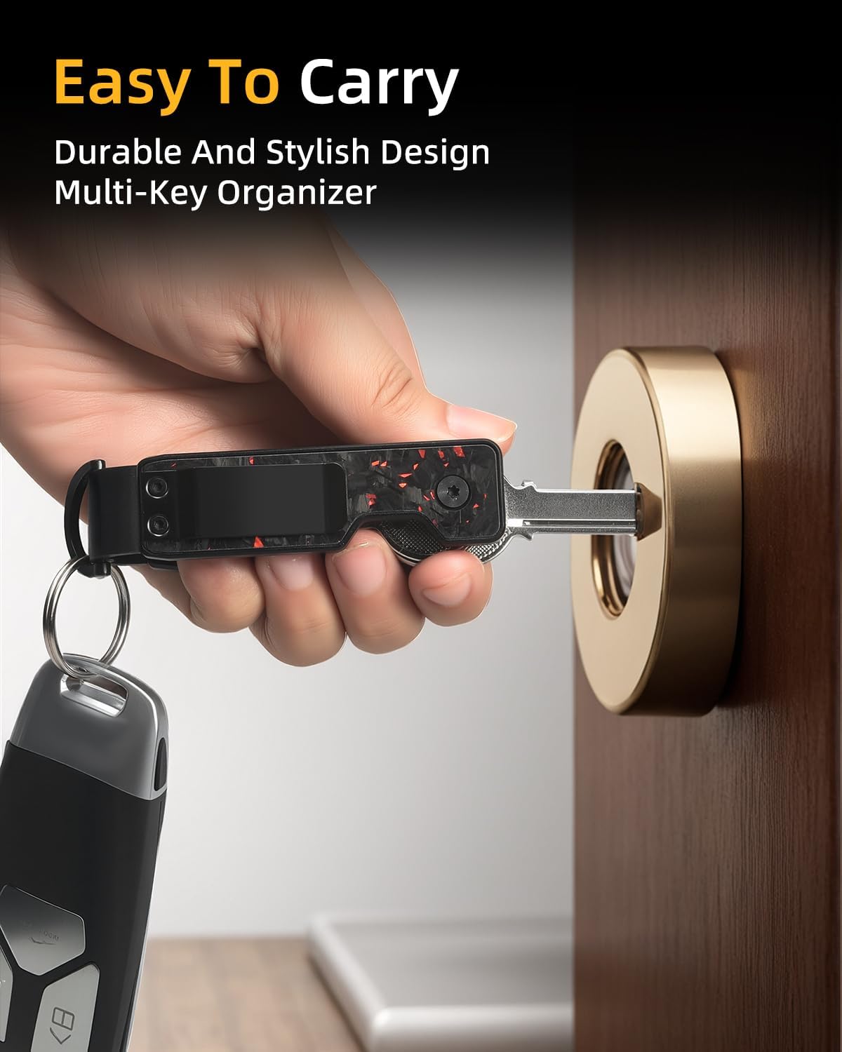 Keychain Key Holder Keychain Tile For Men/Women Key Finder Ring/Organizer for Car Keys Keyring Accessories 2-5 Keys