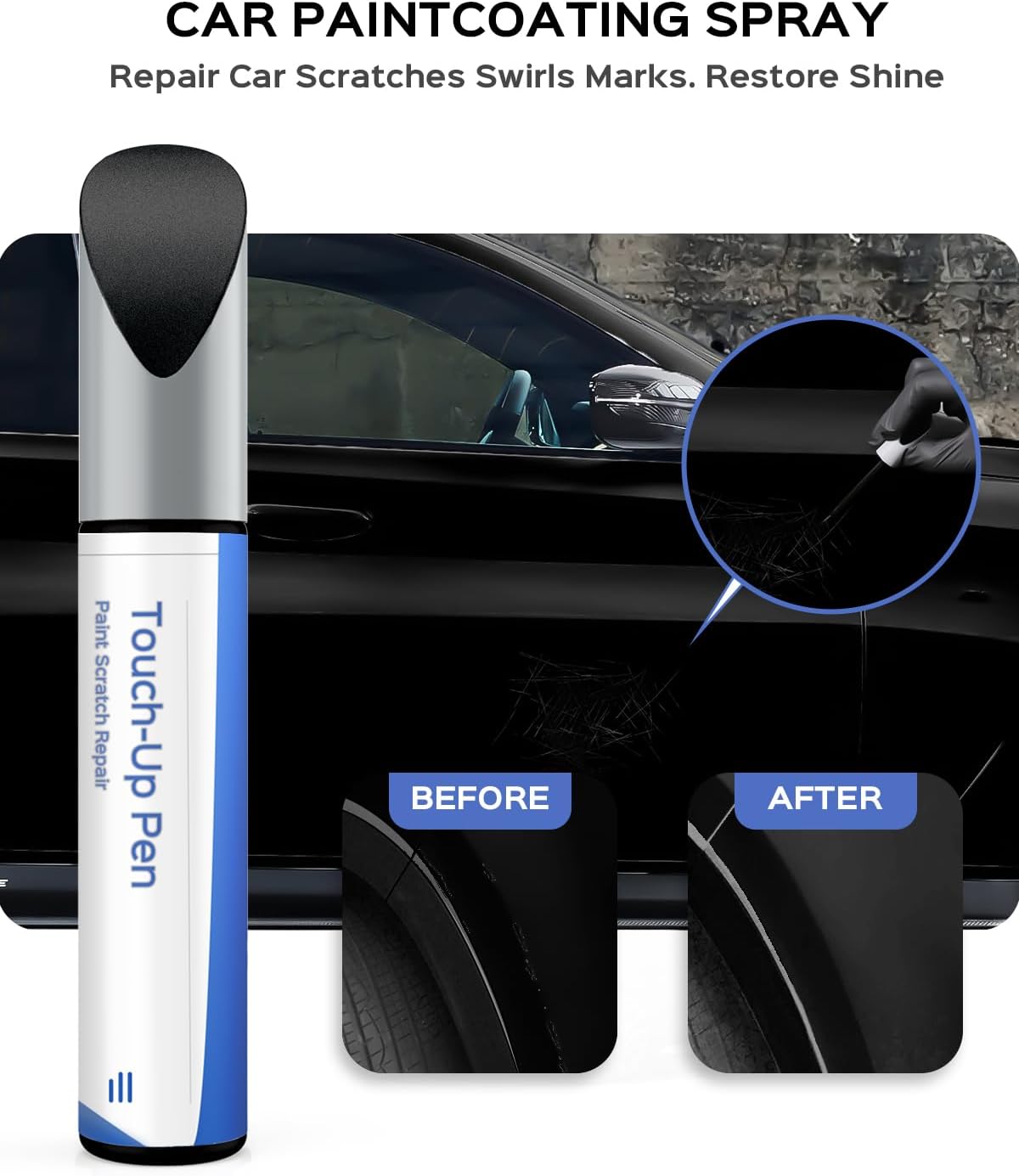 Touch Up Paint for BMW-Exact Match–Chips and Nicks Touch Up (Fluid (Jet) Black(668) for 1/2/3/4/5/6/7 Series/Alpina-B7/i4/M3/M5/M6/X1/X2/X3/X4/X5/X6/X7/Z4)