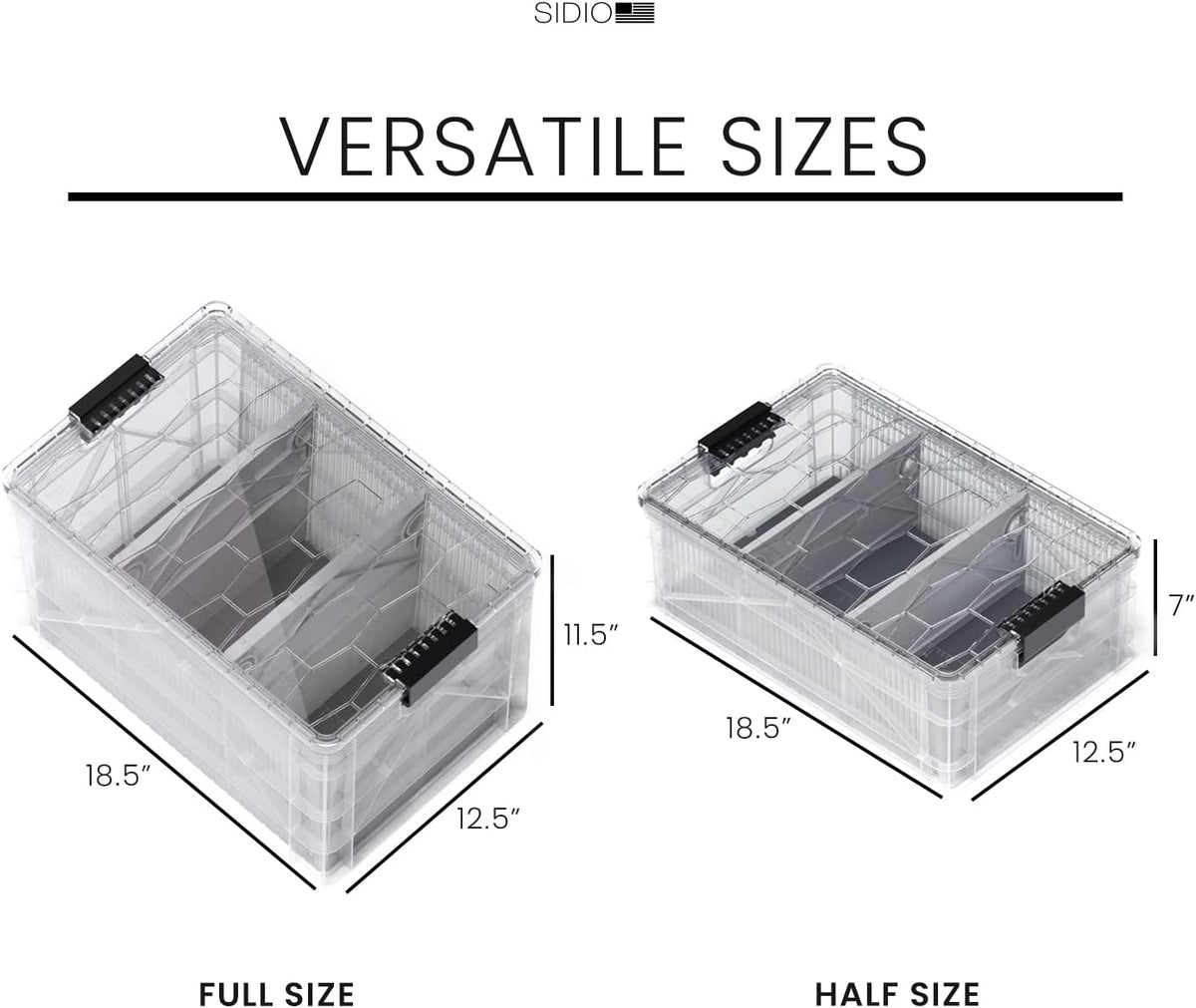 SIDIO Pro Pack, HD Stackable Storage Bins, Stealth Variety Pack