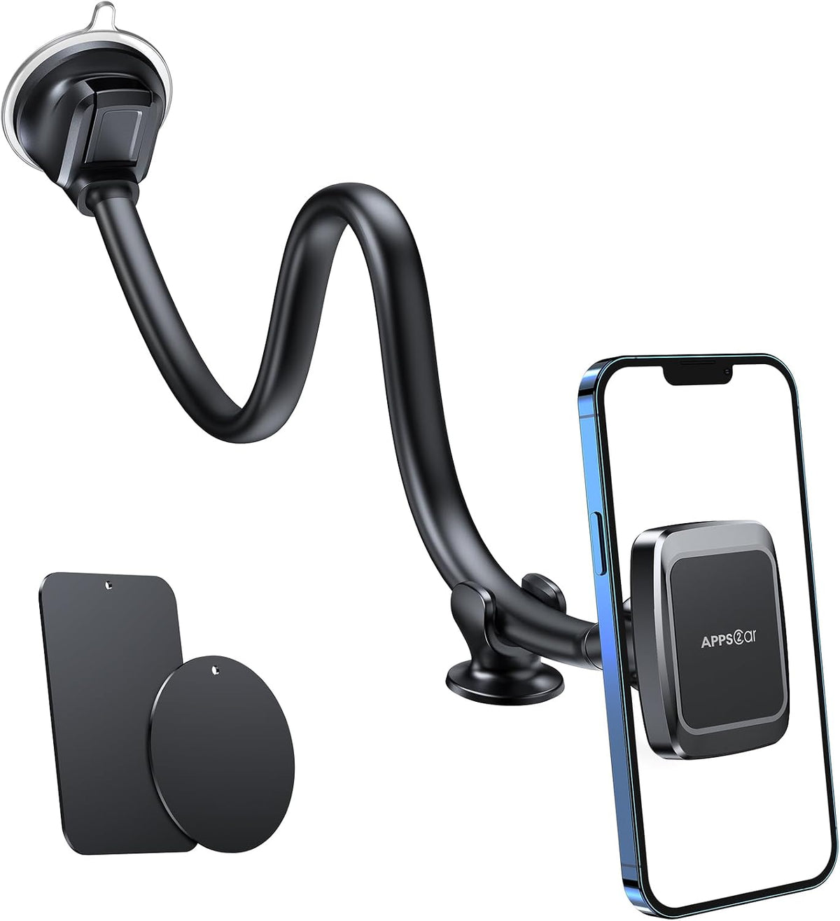 APPS2Car Magnetic Phone Mount for Windshield Dashboard, Suction Car Mount