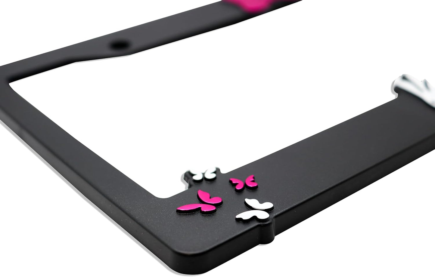 Minnie Bow V2 3D Raised License Plate Frame | 1 Pack Car License Plate Cover | Universal US Black License Plate Holder | Auto Accessories (Car, Truck and SUV)