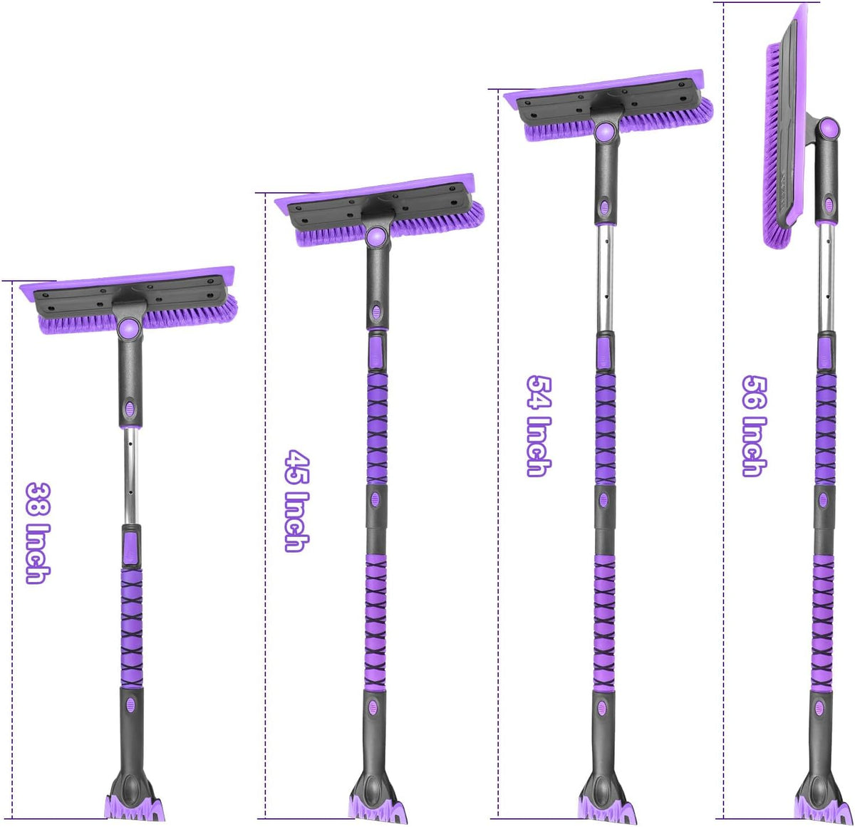 HEEYA 56 Inch Truck Snow Brush and Ice Scraper, Heavy Duty Snow Broom