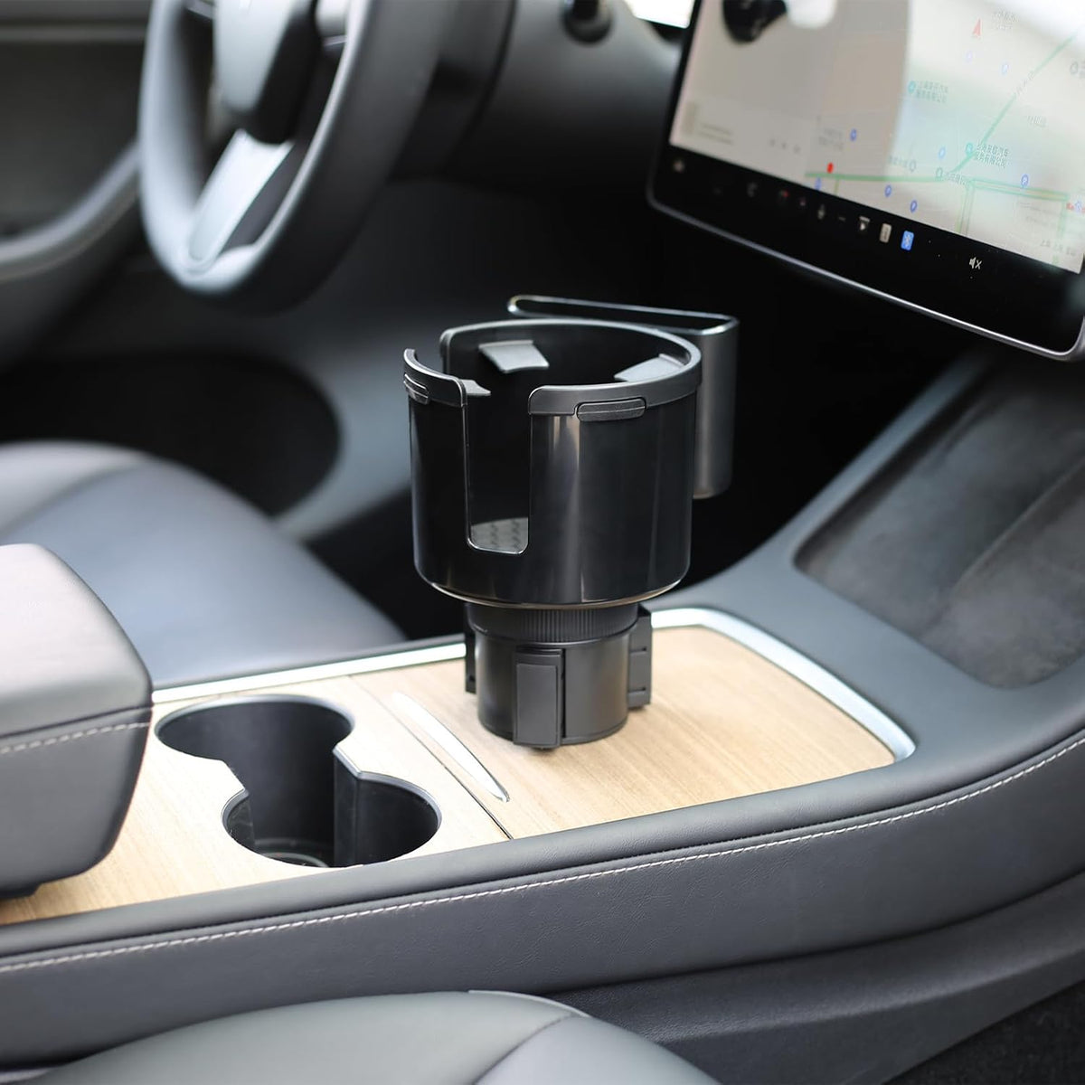 2-in-1 Car Cup Holder Expander with Phone Holder, Universal Cup Holder Adapter, Fits Yeti 14/24/36/46oz, Hydroflask 32/40oz & Large Water Bottles, Adjustable Base Fits Tesla, Truck, RV, SUV