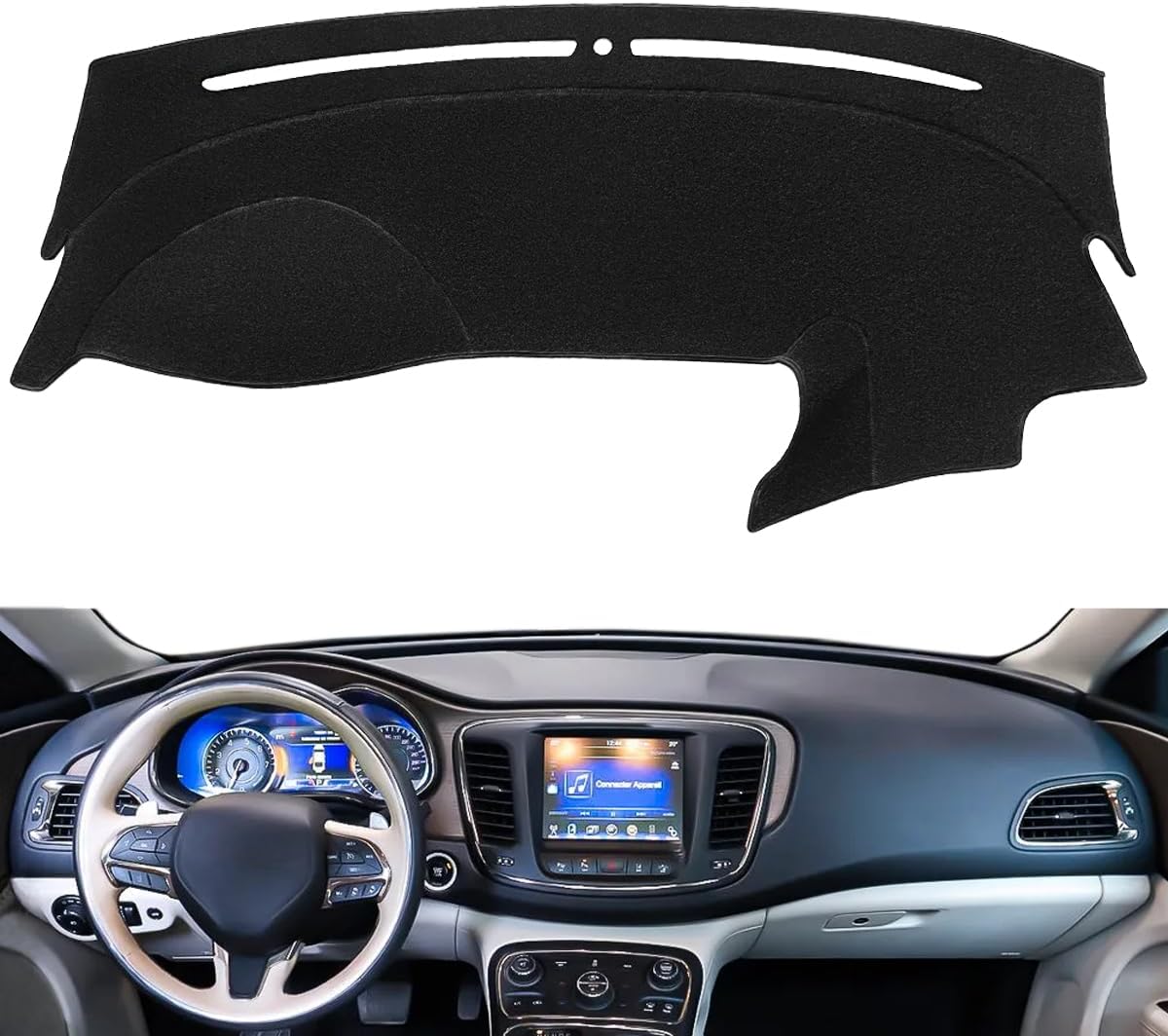 Dash Cover Mat Custom Fit for Chrysler 200 (Black) F177