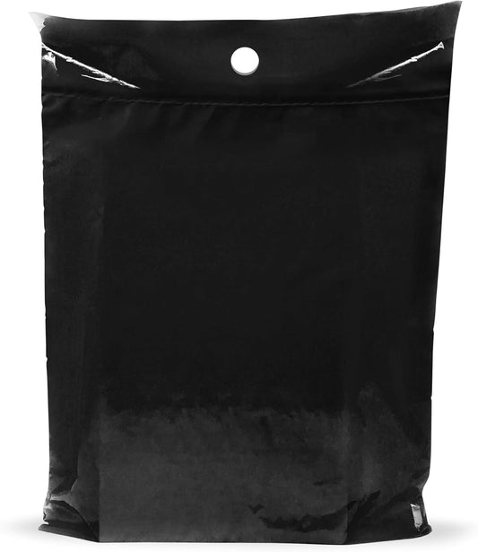 12x15 Black Disposable Car Trash Bags, Leak-proof, Medium Size, 50 Pack, 2 Mil Thick, with Die-Cut Handles by PPB