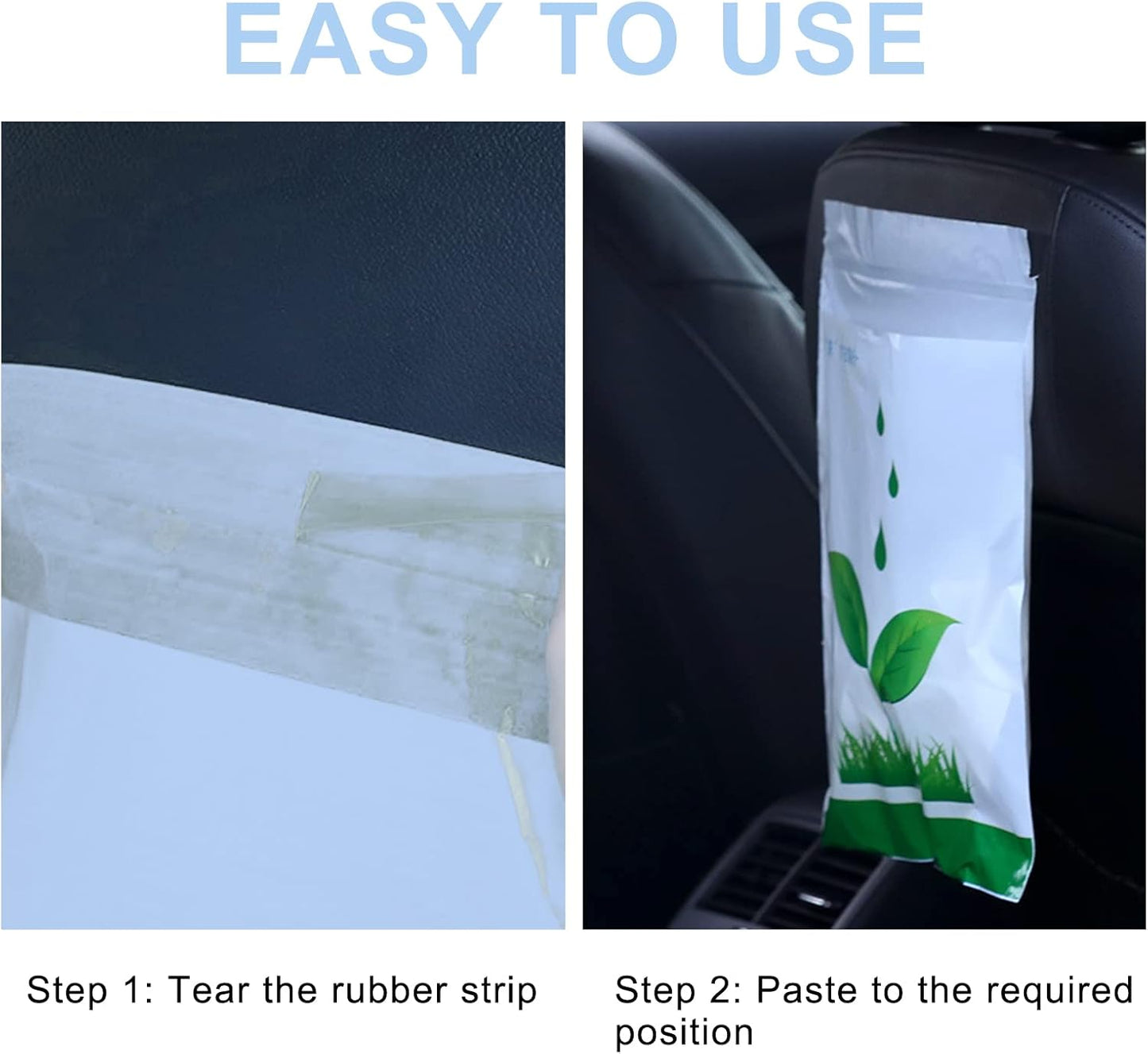 Disposable Car Trash Bag - 100 Pcs Stick-on, Portable, Leak Proof Adhesive Bags for Cars