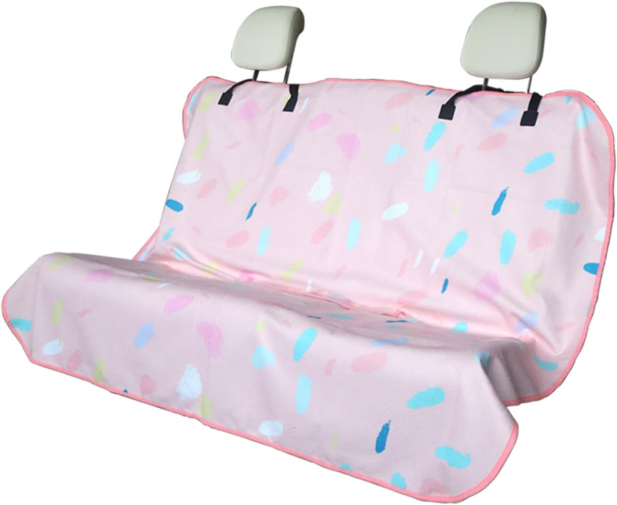 Sweat Towel Car Seat Cover Protector Front Seats for Gym Workout, Running, Swimming, Beach and Hiking, Waterproof Universal Seat Cover for Car, Trucks, Van & SUV (1, Pink Marble, Rear Seat)