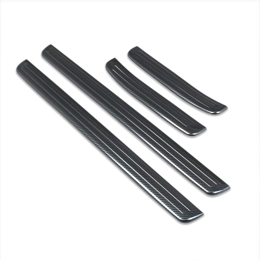 Beautost for Toyota Camry 2024 2025 2026 Outside Door Sill Scuff Plate Guard Cover Trim Stainless Steel (Carbon Fiber Black)