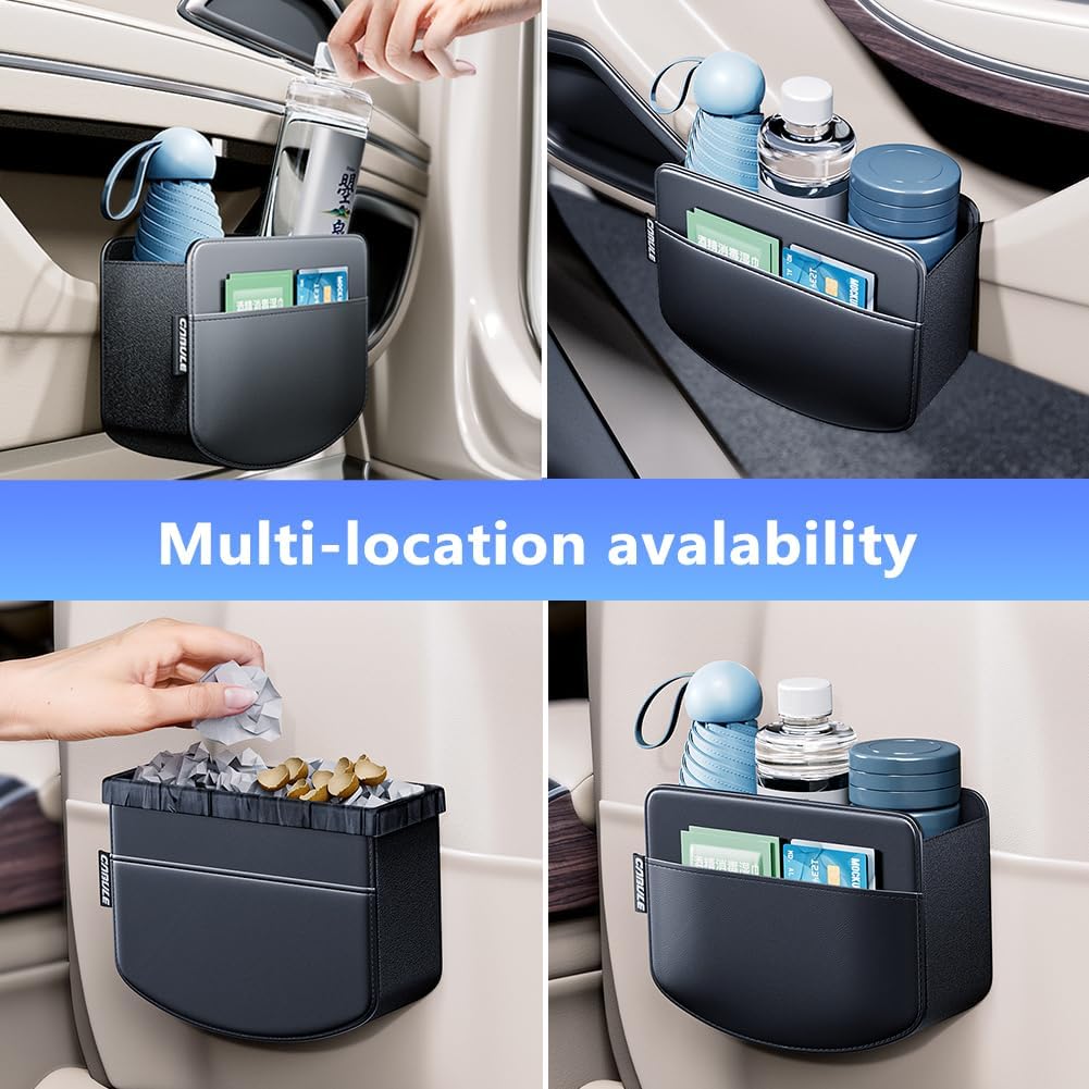 Tumecos 2Pcs Multifunctional Car Storage Box,Trash Can, Auto Door Side Organizer,Large Capacity Storage Bag,Foldable Back Seat Storage Pocket, Car Accessories Organizer Box(Style B)
