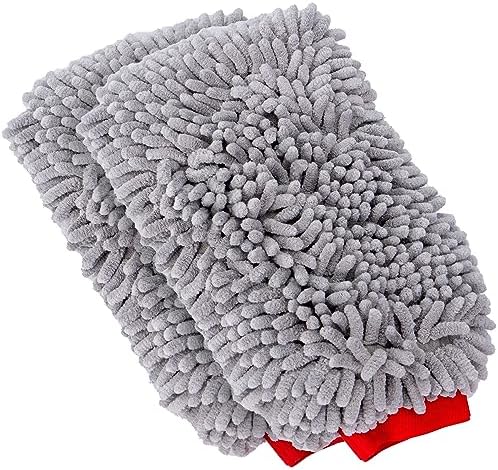 MOTHERS Premium Chenille Car Wash Mitt, Scratch and Lint Free, 2 Pack