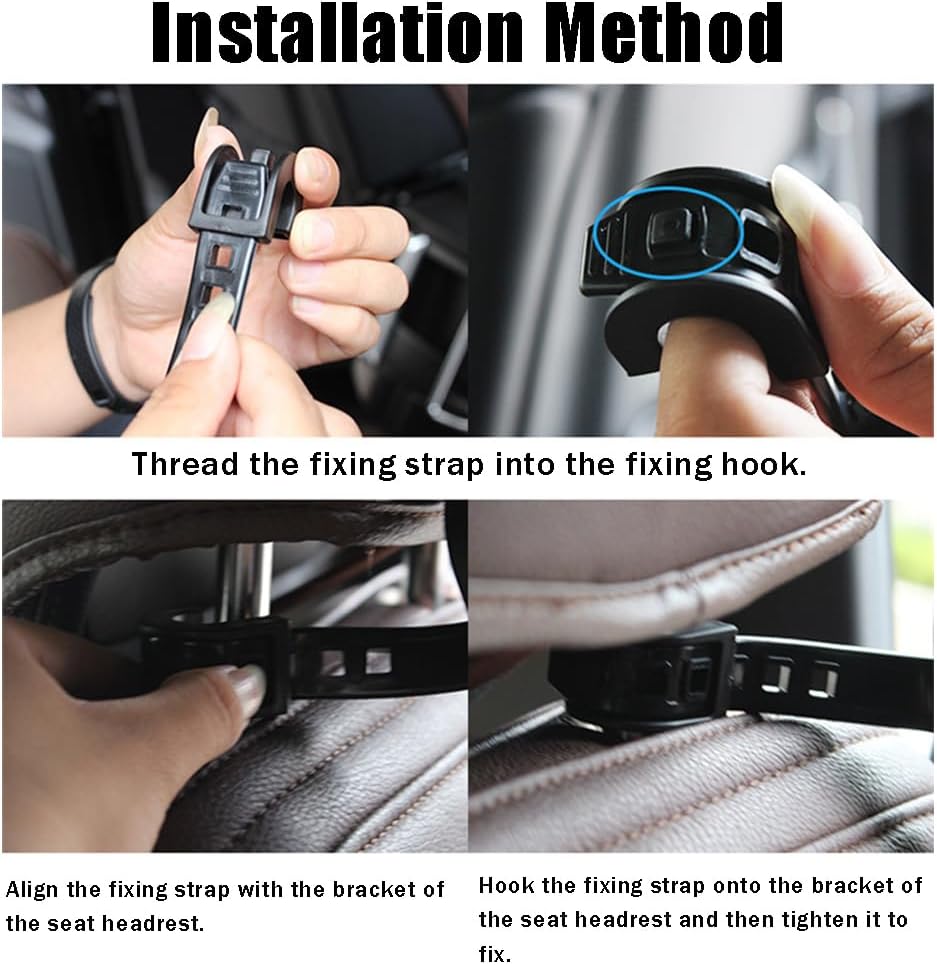 Ouliget Folding Car Headrest Backseat Organizer Tray,Adjustable Backseat Car Cup Holder Food Stand,Multifunctional Travel Tray Compatible with Most Vehicles