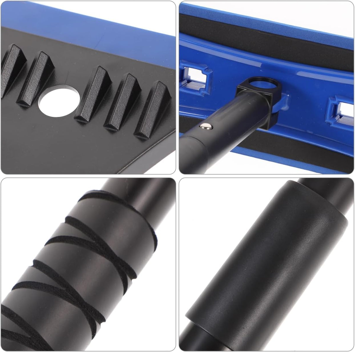 BESPORTBLE Extendable Foam Snow Brush for Car, Detachable EVA Sponge Snow Broom and Ice Scraper for Auto Windshield Blue