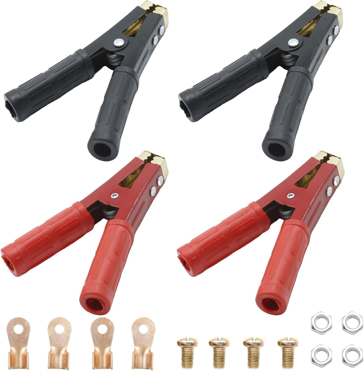 4Pcs 1000A Battery Jumper Cable Clamps, Battery Charger Clamps Jumper Cable Ends Heavy Duty Car Battery Clamps Pure Copper, Battery Alligator Clamps for Jump Starter Cables